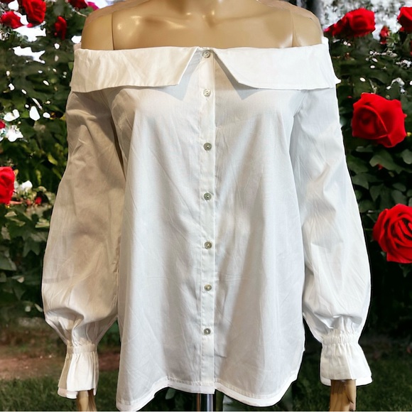 MINKPINK Tops - Disney MINKPINK Beauty & The Beast Belle Off Shoulder Embroidered Rose Blouse